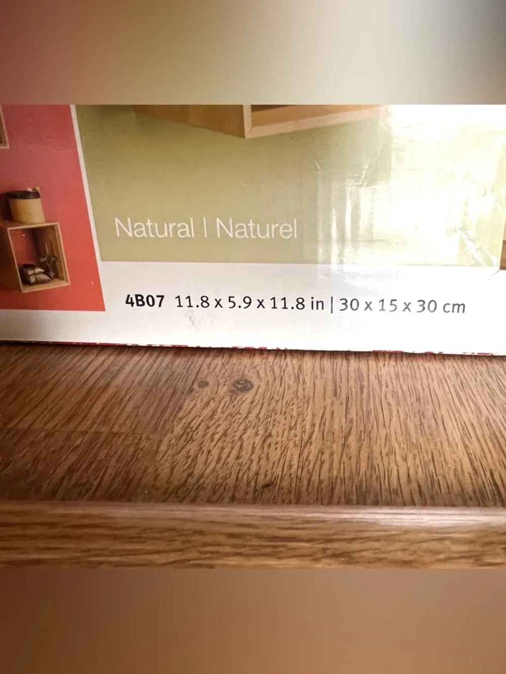 Rubbermaid Natural Wood Wall Cube Shelves with Light Wood Finish